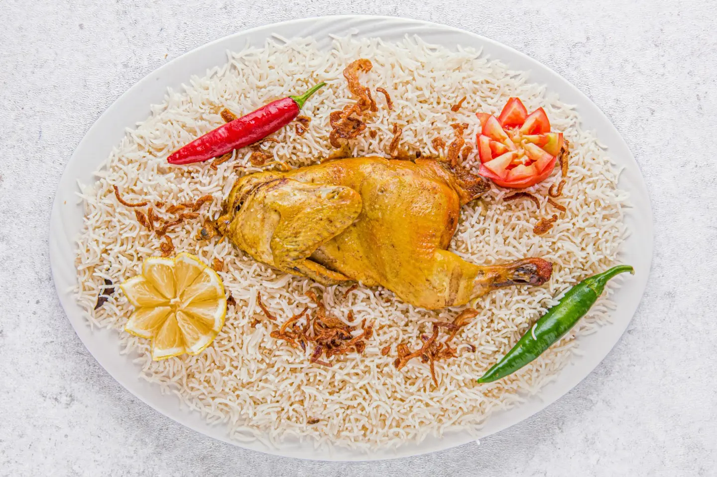 نص دجاج مندي مع ارز